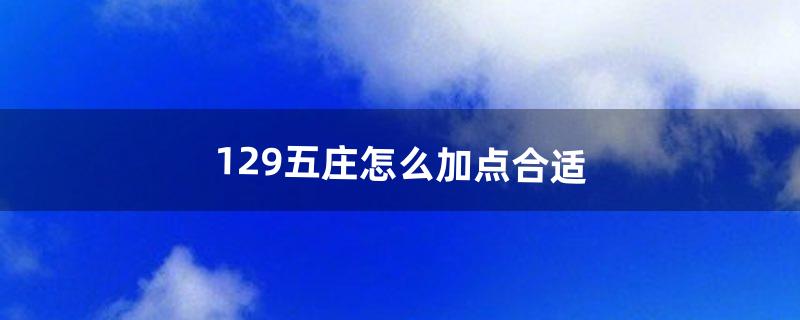 129五庄怎么加点合适（五庄怎么加点输出高)