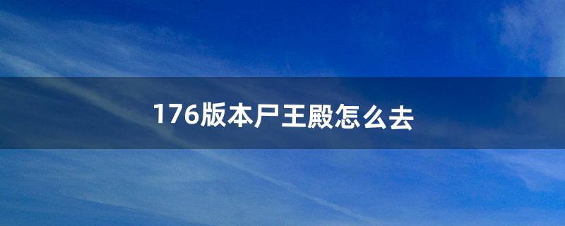 176版本尸王殿怎么去（1.76版传奇尸王殿怎么去)