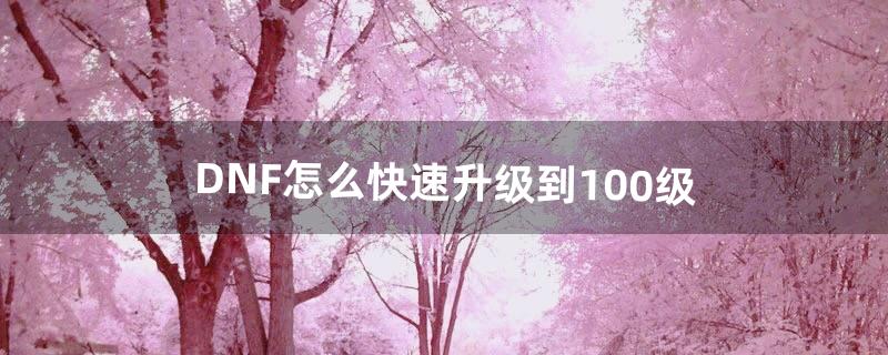 DNF怎么快速升级到100级（dnf如何快速升级到50级)