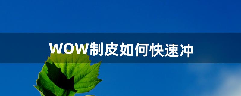 制皮怎么冲