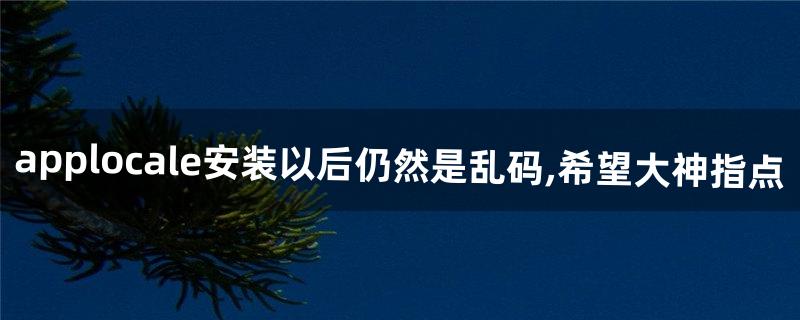 applocale安装以后仍然是乱码,希望大神指点