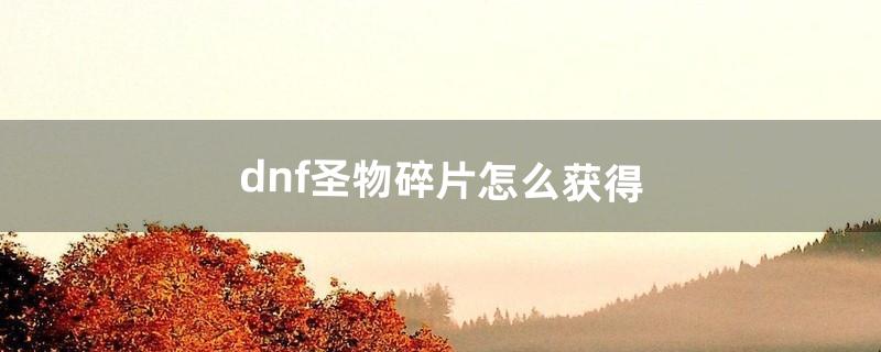 dnf圣物碎片怎么获得（dnf圣物装备怎么处理)