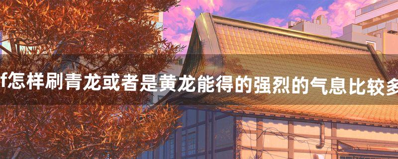 dnf怎样刷青龙或者是黄龙能得的强烈的气息比较多啊