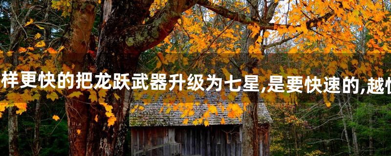 dnf怎样更快的把龙跃武器升级为七星,是要快速的,越快越好
