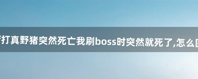 dnf打真野猪突然死亡我刷boss时突然就死了,怎么回事