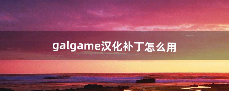 galgame汉化补丁怎么用（如何对主流galgame汉化)