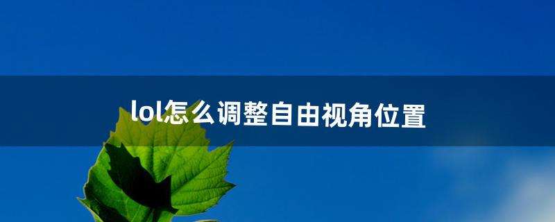 lol怎么调整自由视角位置（lol红蓝方视角转换)