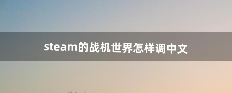 steam的战机世界怎样调中文（战机世界steam汉化)