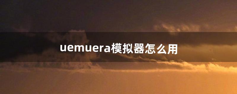 uemuera模拟器怎么用（怎么打开模拟器vt)