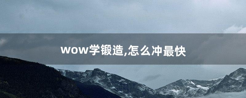 wow学锻造,怎么冲最快(wow如何卡双锻造)