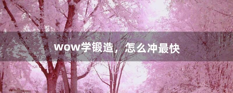 wow学锻造，怎么冲最快（wow如何卡双锻造)