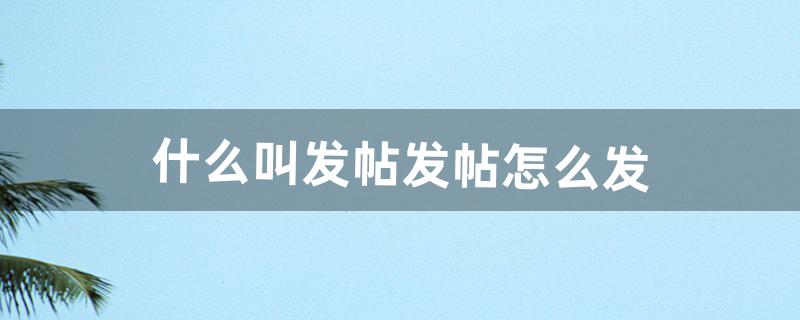 什么叫发帖发帖怎么发（发贴和发帖的区别)
