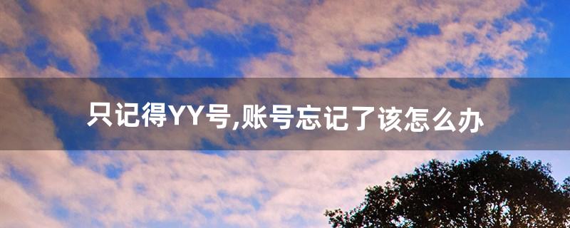 只记得YY号,账号忘记了该怎么办(不记得以前yy账号怎么办)