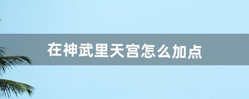 在神武里天宫怎么加点（神武天宫小孩怎么加点)