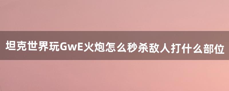 火炮怎么玩