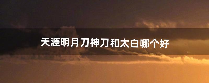 天涯明月刀太白怎么样