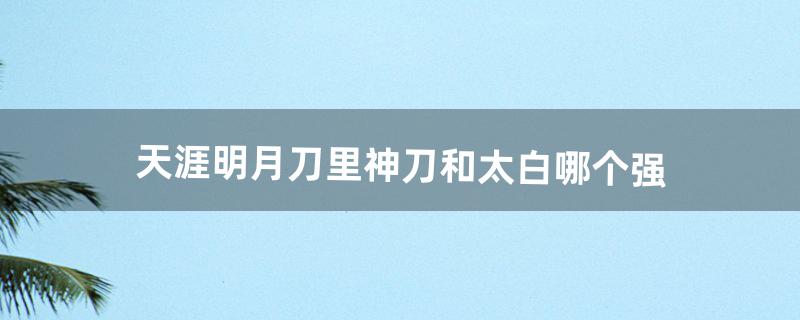 天涯明月刀太白怎么样