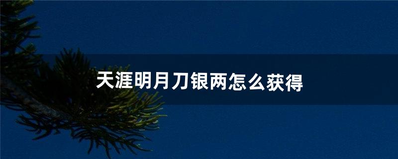 天涯明月刀银两怎么获得（天涯明月刀的银两怎么卖出)