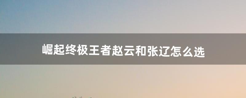 崛起终极王者赵云和张辽怎么选（崛起终极王者全部武将)