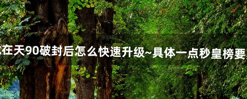 御龙在天90破封后怎么快速升级~具体一点!秒皇榜要具体