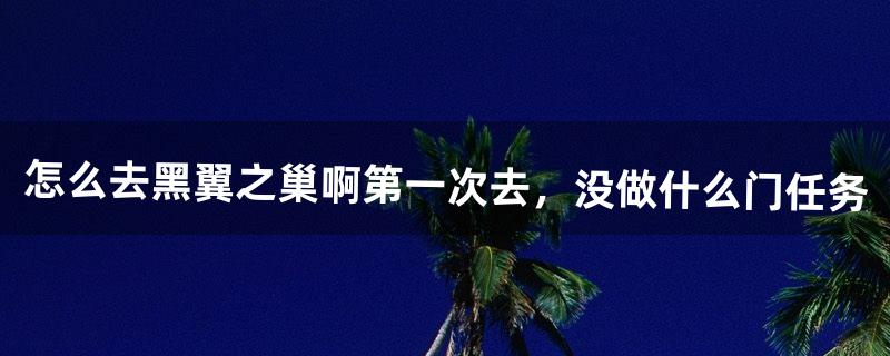 怎么去黑翼之巢啊?第一次去，没做什么门任务