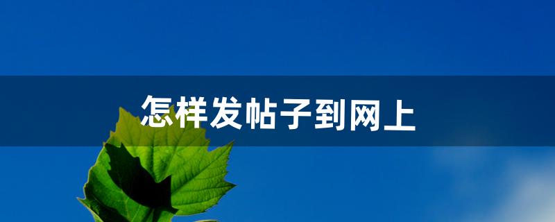 发帖怎么发