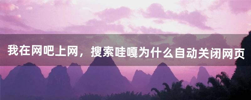 我在网吧上网，搜索“哇嘎”为什么自动关闭网页