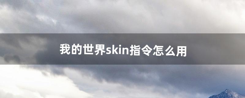 我的世界skin指令怎么用（我的世界指令键盘怎么用)