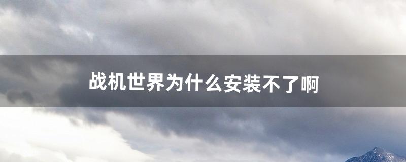 《战机世界》为什么安装不了啊（战机世界找不到人机模式)