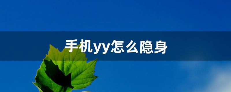 yy怎么隐身