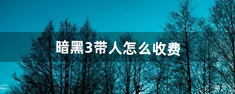 暗黑3带人怎么收费（暗黑3是收费的么)