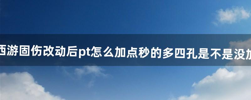 梦幻西游pt怎么加点