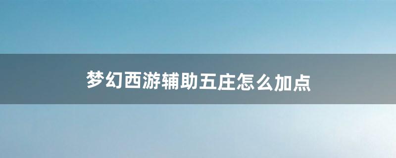 梦幻西游辅助五庄怎么加点（五庄怎么加点最好)