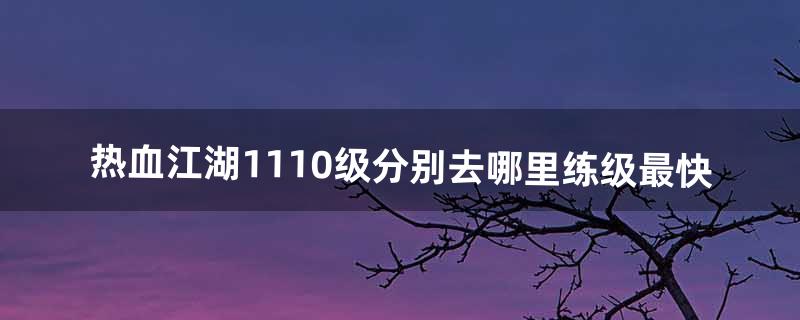 热血江湖1-110级分别去哪里练级最快（热血江湖70级升级路线)