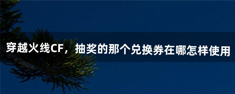 穿越火线CF，抽奖的那个兑换券在哪怎样使用