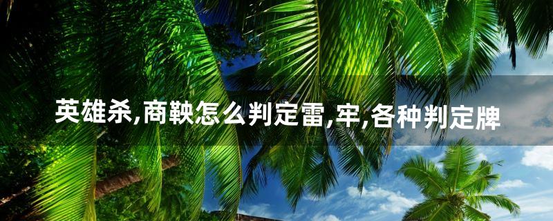 英雄杀,商鞅怎么判定雷,牢,各种判定牌(英雄杀商鞅判定规则)