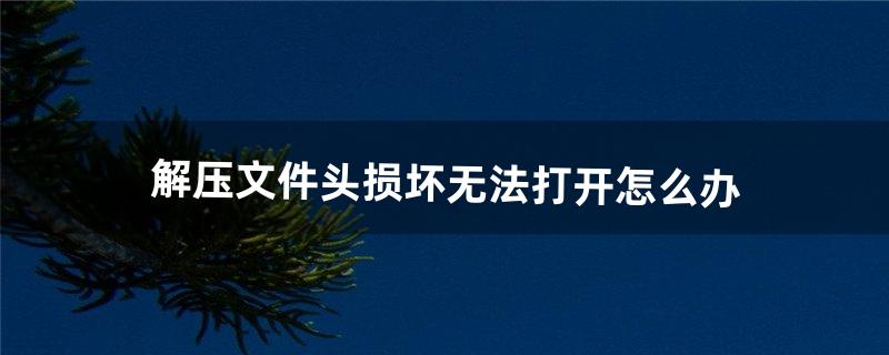 解压文件头损坏无法打开怎么办（下载的文件解压不了)