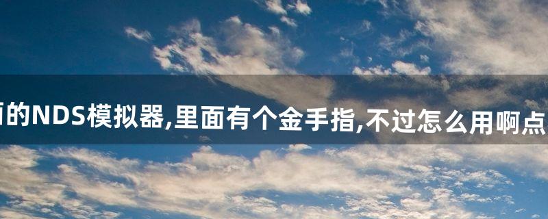 这是小鸡模拟器里面的NDS模拟器,里面有个金手指,不过怎么用啊点圈以后根本没反应啊