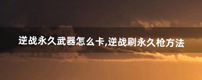 逆战永久武器怎么卡,逆战刷永久枪方法(逆战怎么卡武器等级)