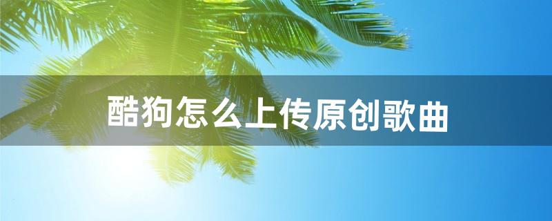 酷狗怎么上传原创歌曲（酷狗可以上传翻唱吗)