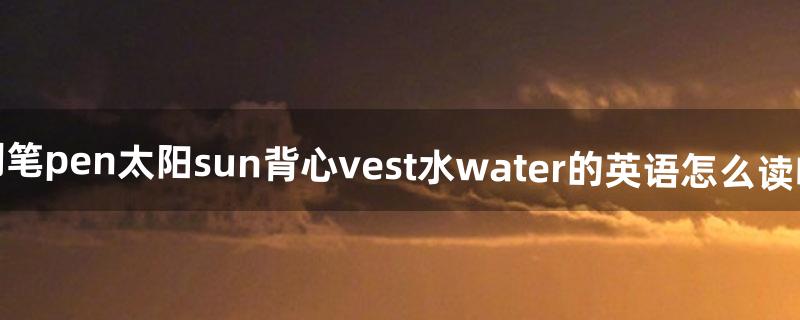 钢笔pen.太阳sun.背心vest.水water的英语怎么读啊