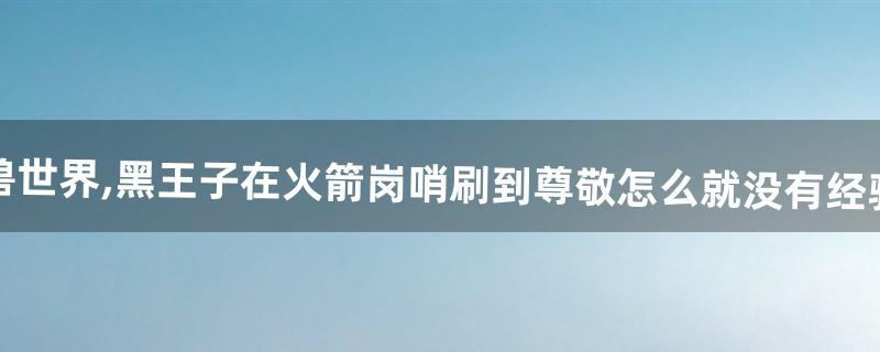 魔兽世界,黑王子在火箭岗哨刷到尊敬怎么就没有经验了