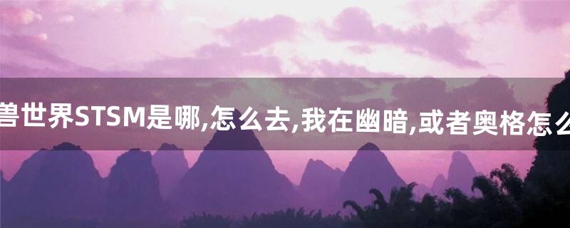 魔兽世界STSM是哪,怎么去,我在幽暗,或者奥格。怎么去