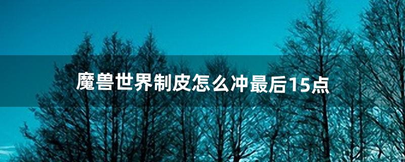 魔兽世界制皮怎么冲最后15点（魔兽世界怀旧服制皮怎么选分支)