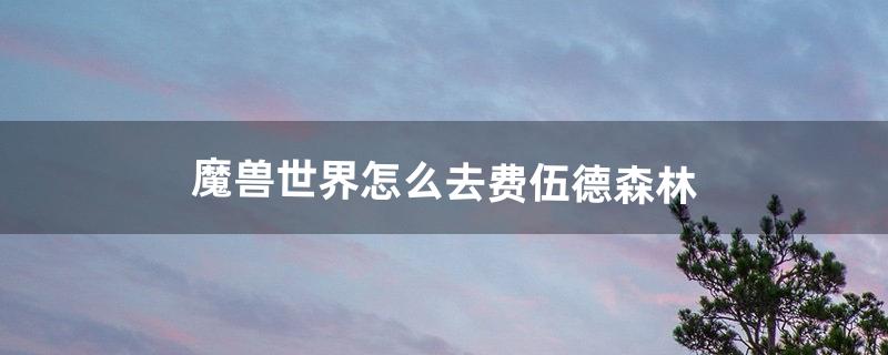 魔兽世界怎么去费伍德森林（魔兽世界费伍德森林飞行点在哪里)