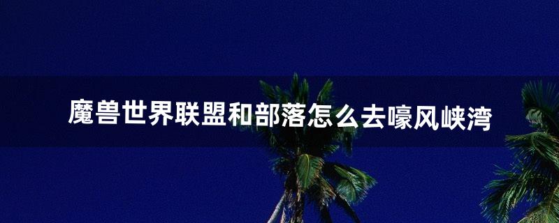 联盟怎么去嚎风峡湾