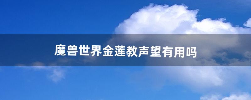 魔兽世界金莲教声望有用吗（魔兽世界贫民窟声望崇拜有什么用)