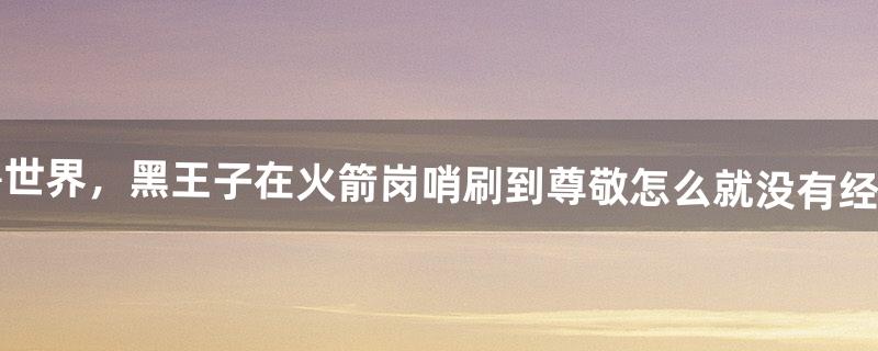 黑王子声望怎么刷